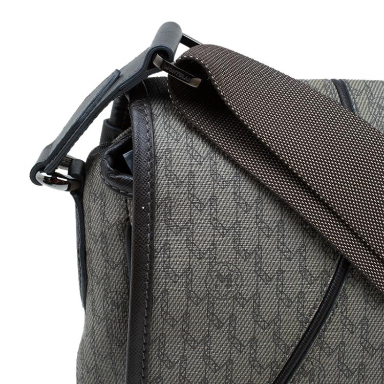 Pre Owned MontBlanc Brown Coated Canvas and Leather Flap Messenger Bag