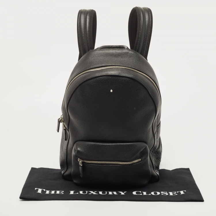 Pre Owned Montblanc Black Leather Meisterstuck Backpack