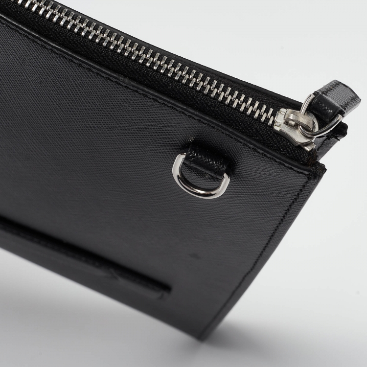 Pre Owned Montblanc Black Leather Meisterstuck Zip Pouch