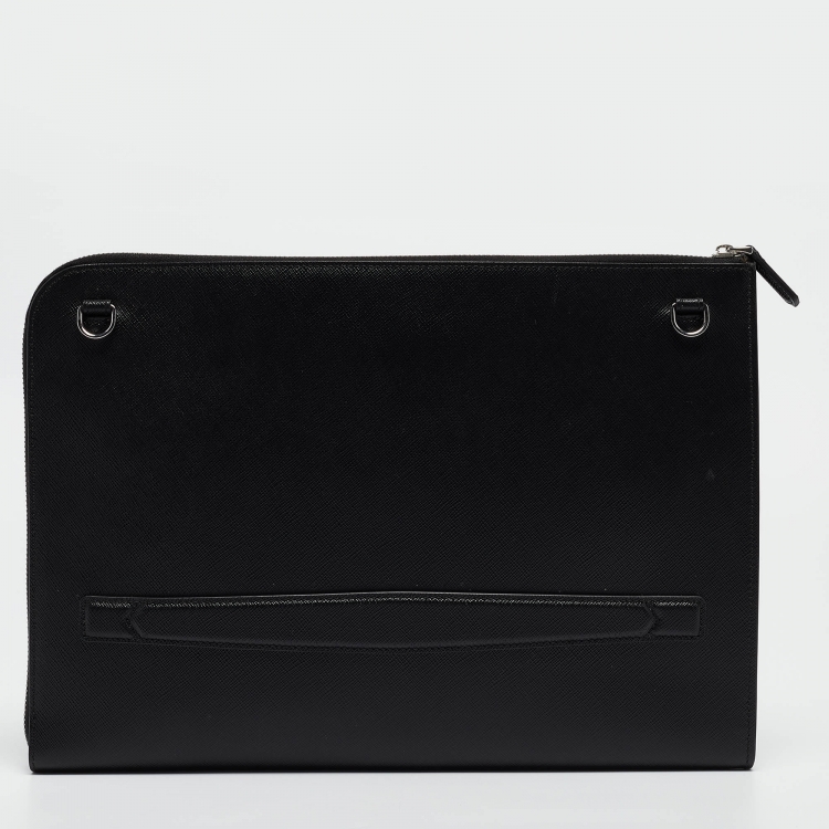 Pre Owned Montblanc Black Leather Meisterstuck Zip Pouch