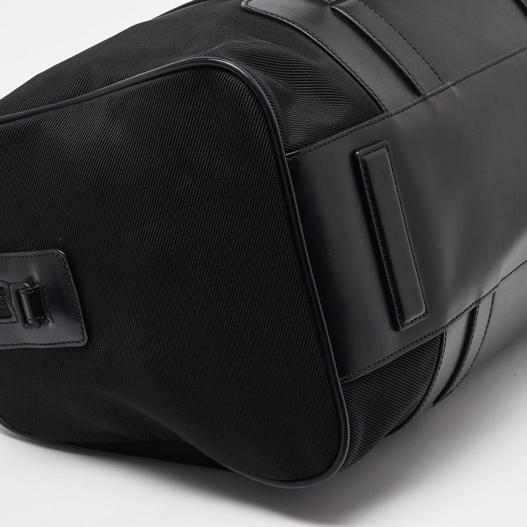 Pre Owned Montblanc Black Nylon and Leather Nightflight Weekender Bag