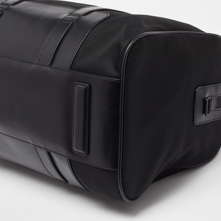 Pre Owned Montblanc Black Nylon and Leather Nightflight Weekender Bag