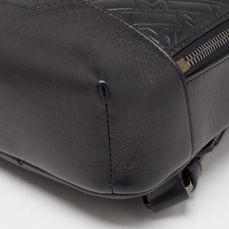 Pre Owned Montblanc Black Monogram Leather 4810 Sling Bag