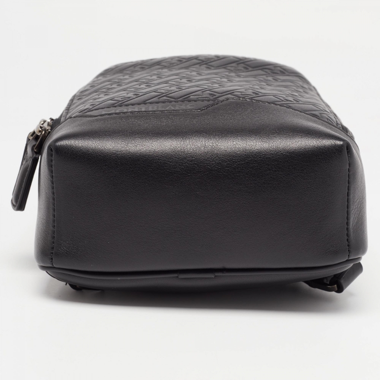Pre Owned Montblanc Black Monogram Leather 4810 Sling Bag