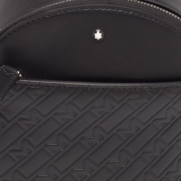 Pre Owned Montblanc Black Monogram Leather 4810 Sling Bag