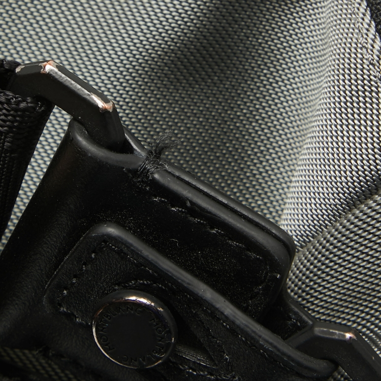 Pre Owned Montblanc Grey/Black Nylon and Leather My Nightflight Document Bag