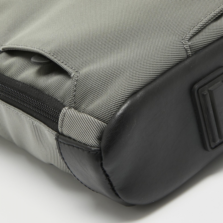 Pre Owned Montblanc Grey/Black Nylon and Leather My Nightflight Document Bag