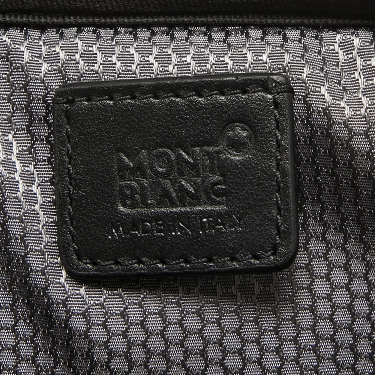Pre Owned Montblanc Grey/Black Nylon and Leather My Nightflight Document Bag