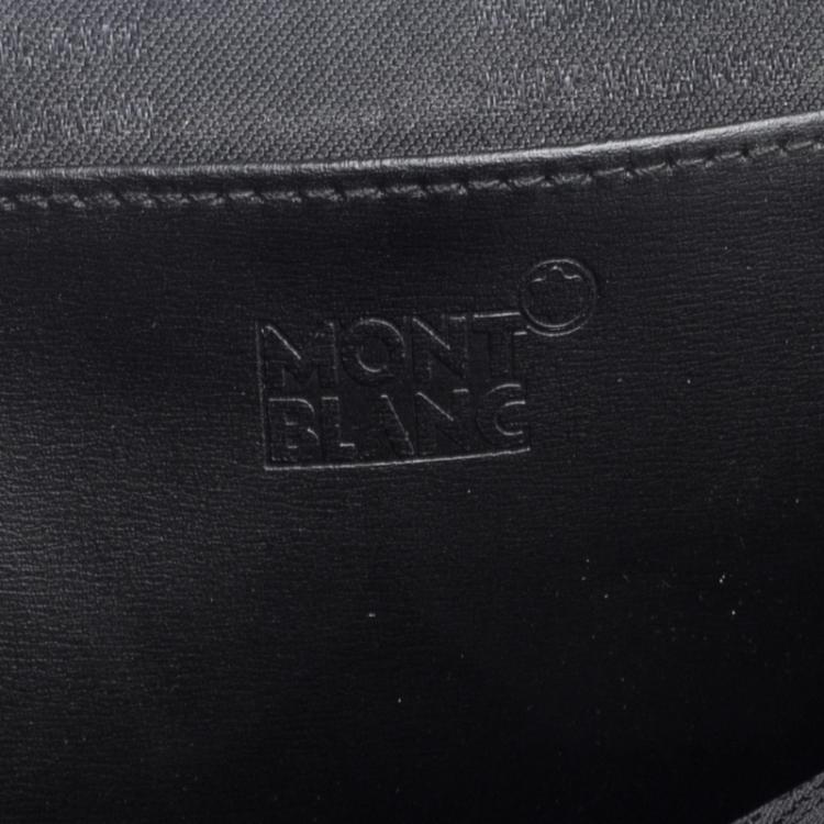 Pre Owned Montblanc Black Fabric and Leather Double Gusset Nightflight Briefcase