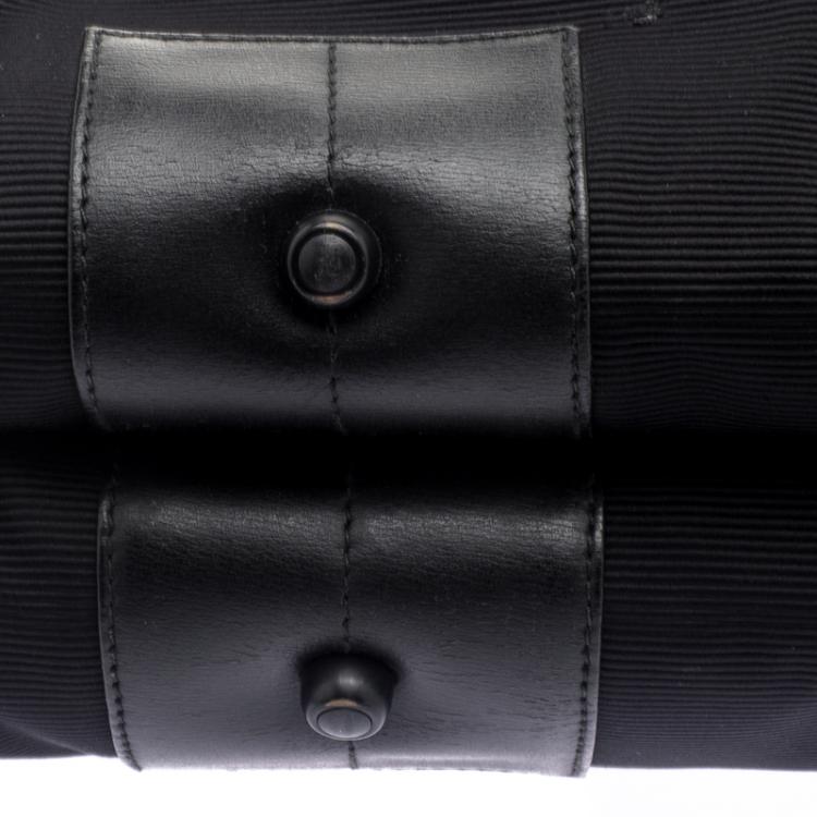 Pre Owned Montblanc Black Fabric and Leather Double Gusset Nightflight Briefcase