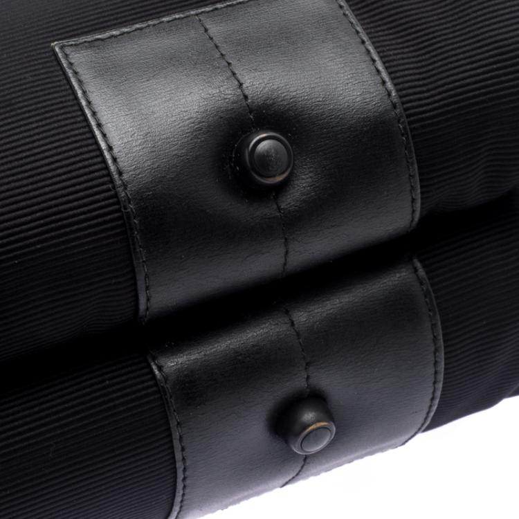 Pre Owned Montblanc Black Fabric and Leather Double Gusset Nightflight Briefcase