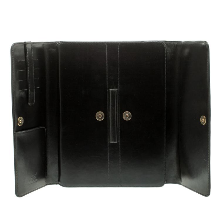 مملوكة مسبقًا Montblanc Black Leather Porte Documents Conference Folder