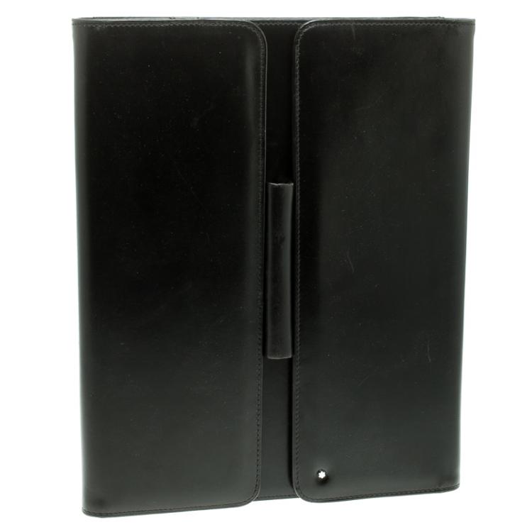 مملوكة مسبقًا Montblanc Black Leather Porte Documents Conference Folder