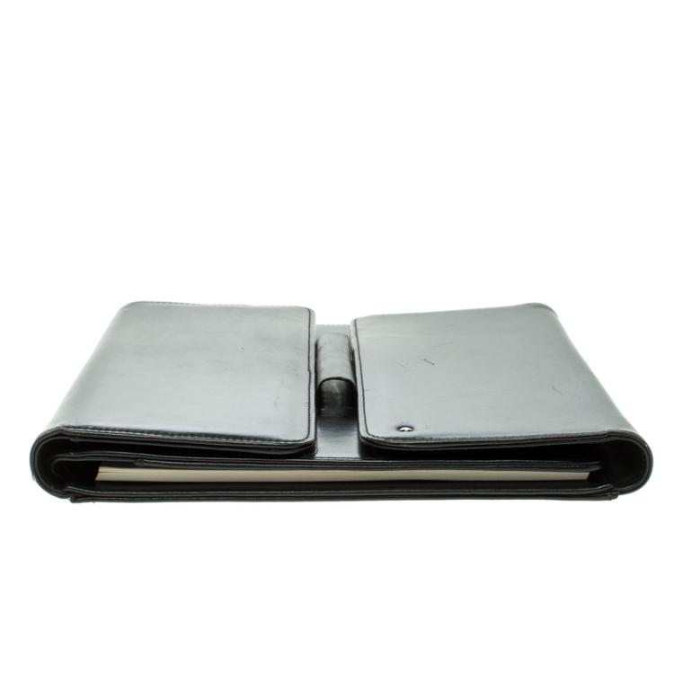 مملوكة مسبقًا Montblanc Black Leather Porte Documents Conference Folder