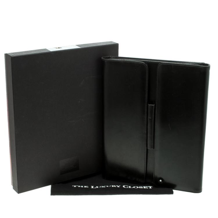 مملوكة مسبقًا Montblanc Black Leather Porte Documents Conference Folder
