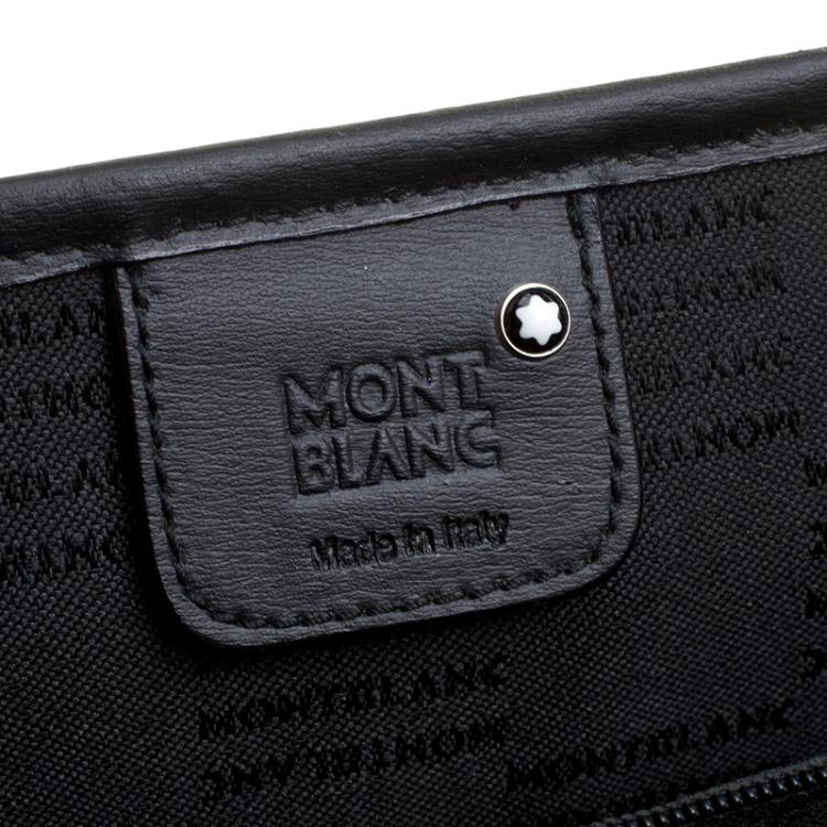 Pre Owned Montblanc Black Fabric and Leather Double Gusset Nightflight Briefcase