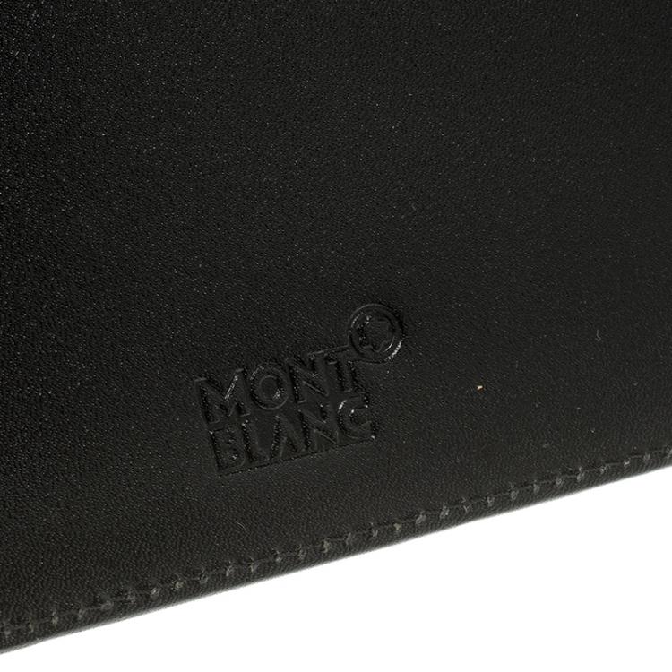 Pre Owned Montblanc Black Leather Meistertuck Medium Organizer