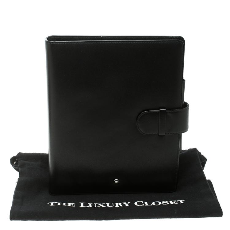 Pre Owned Montblanc Black Leather Meistertuck Medium Organizer