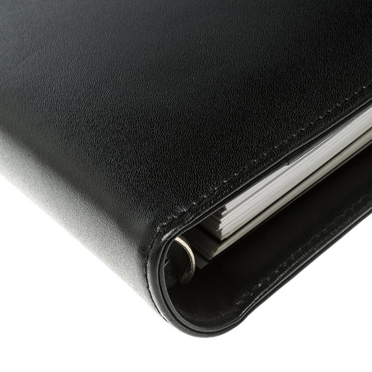 Pre Owned Montblanc Black Leather Meistertuck Medium Organizer