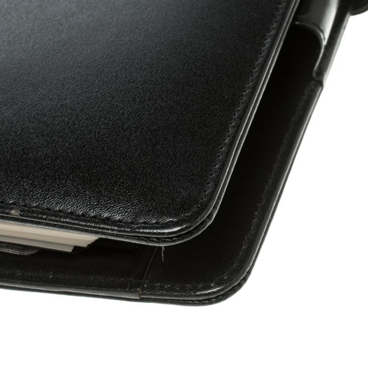Pre Owned Montblanc Black Leather Meistertuck Medium Organizer