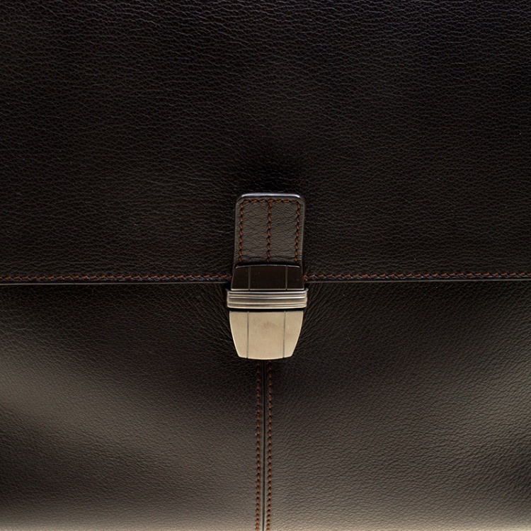 Pre Owned Montblanc Dark Brown Leather Briefcase