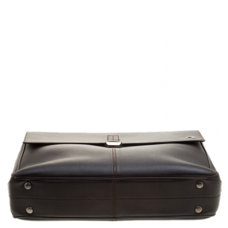 Pre Owned Montblanc Dark Brown Leather Briefcase