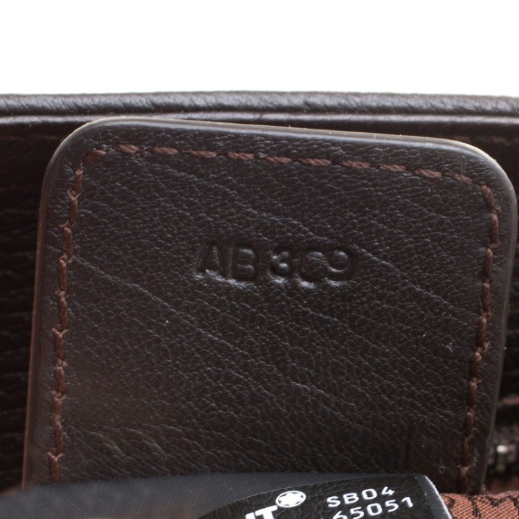 Pre Owned Montblanc Dark Brown Leather Briefcase
