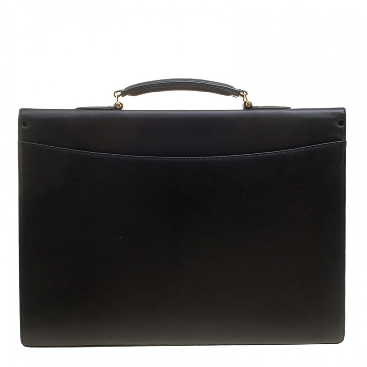 Pre Owned Montblanc Black Leather Briefcase