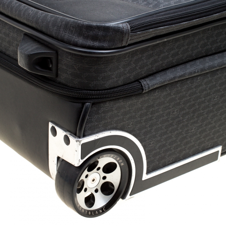 Pre Owned Montblanc Black Signature Coated Canvas Nightflight On board Luggage