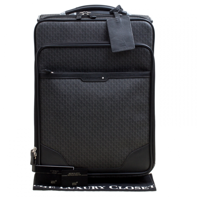 Pre Owned Montblanc Black Signature Coated Canvas Nightflight On board Luggage