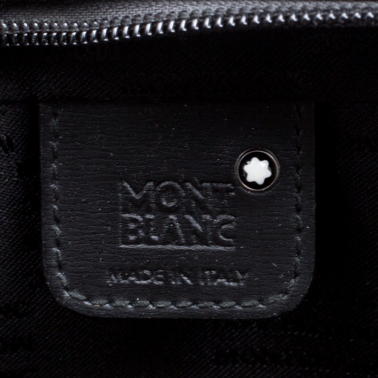 Pre Owned Montblanc Black Fabric and Leather Nightflight Document Bag
