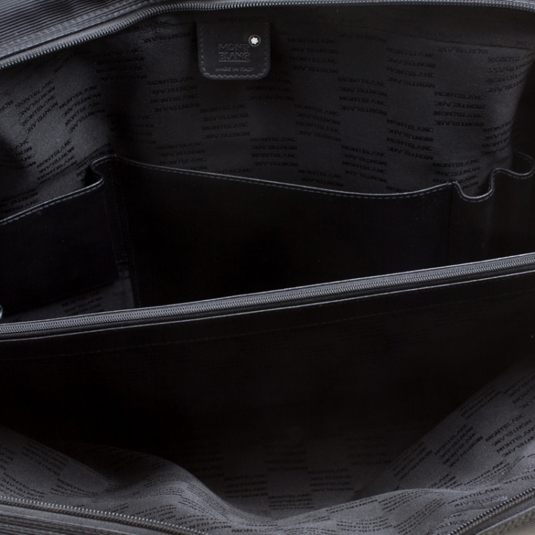 Pre Owned Montblanc Black Fabric and Leather Nightflight Document Bag