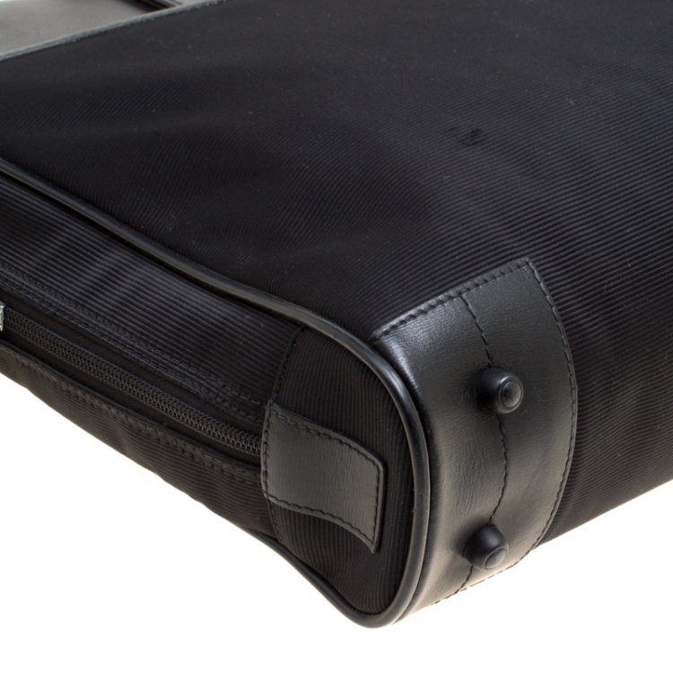 Pre Owned Montblanc Black Fabric and Leather Nightflight Document Bag