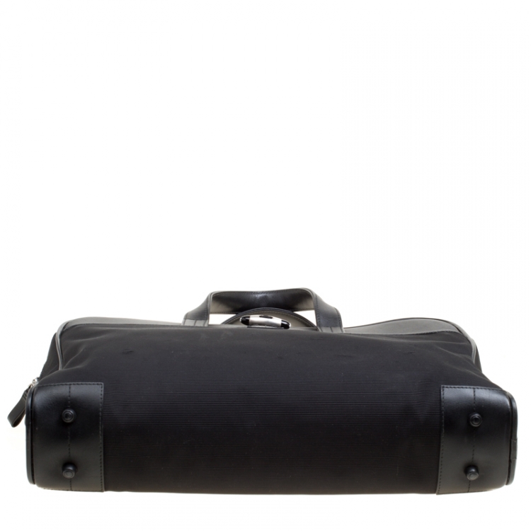 Pre Owned Montblanc Black Fabric and Leather Nightflight Document Bag