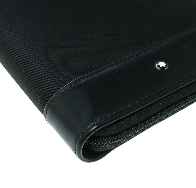 Pre Owned Montblanc Black Nylon and Leather Night flight Travel Organizer