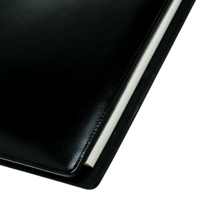 Pre Owned Montblanc Black Leather Notepad Portfolio Cover