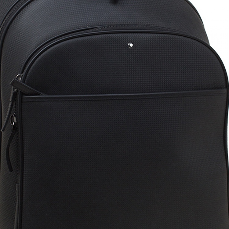 Pre Owned Montblanc Black Textured Leather Extreme Rucksack Backpack