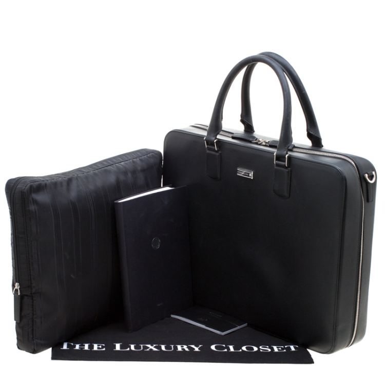 Pre Owned Montblanc Black Leather Meisterstück Briefcase