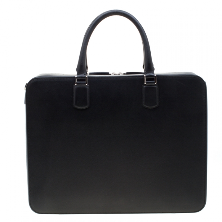 Pre Owned Montblanc Black Leather Meisterstück Briefcase