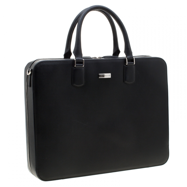 Pre Owned Montblanc Black Leather Meisterstück Briefcase