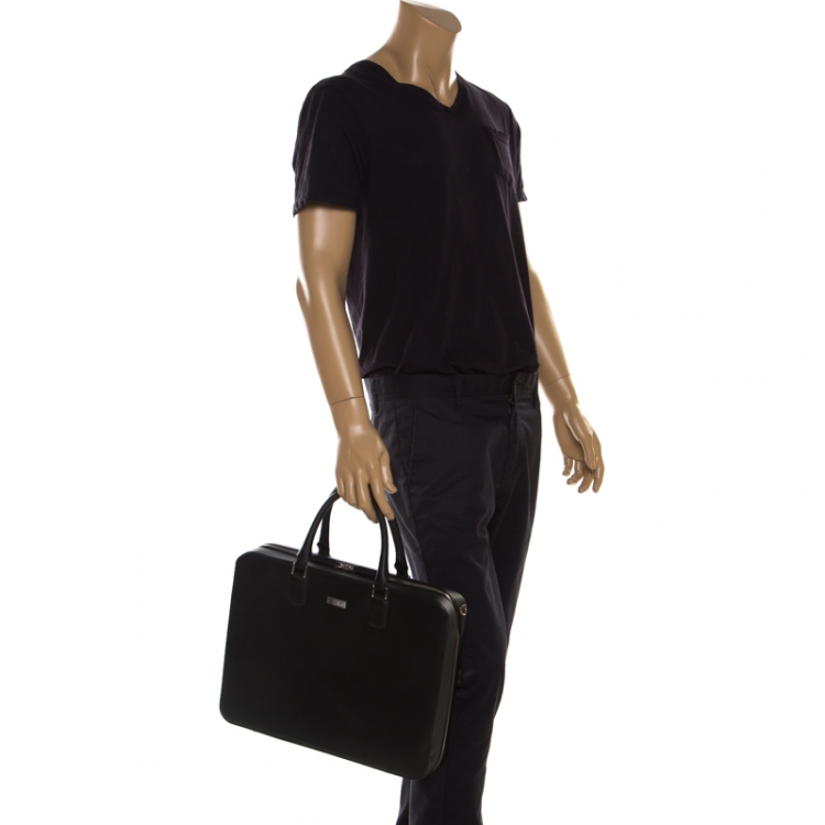 Pre Owned Montblanc Black Leather Meisterstück Briefcase
