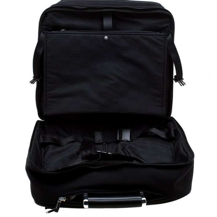 Pre Owned Montblanc Black Fabric and Leather Nightflight On Board Trolley