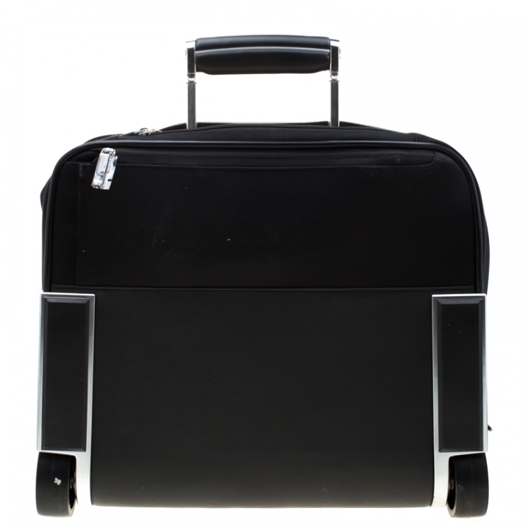 Pre Owned Montblanc Black Fabric and Leather Nightflight On Board Trolley