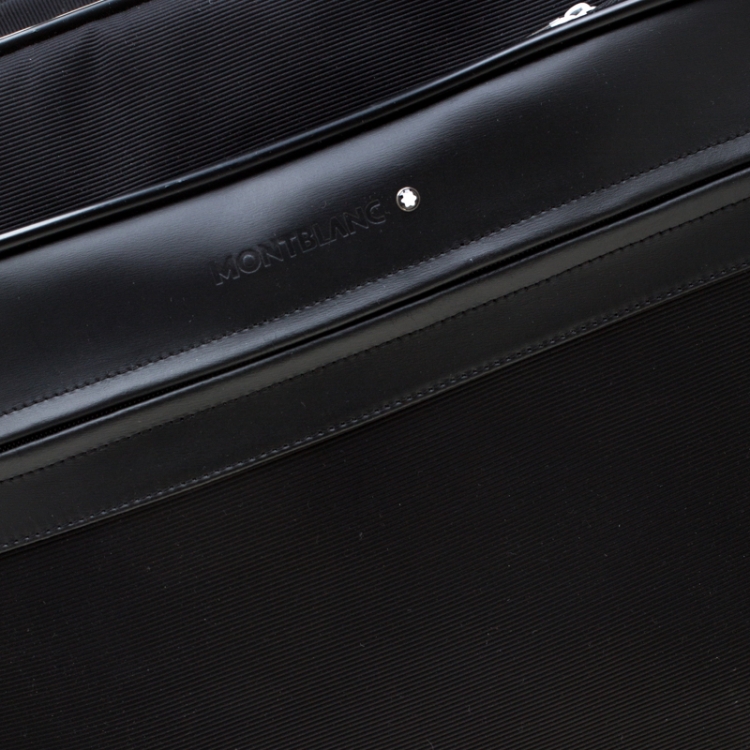 Pre Owned Montblanc Black Fabric and Leather Nightflight On Board Trolley
