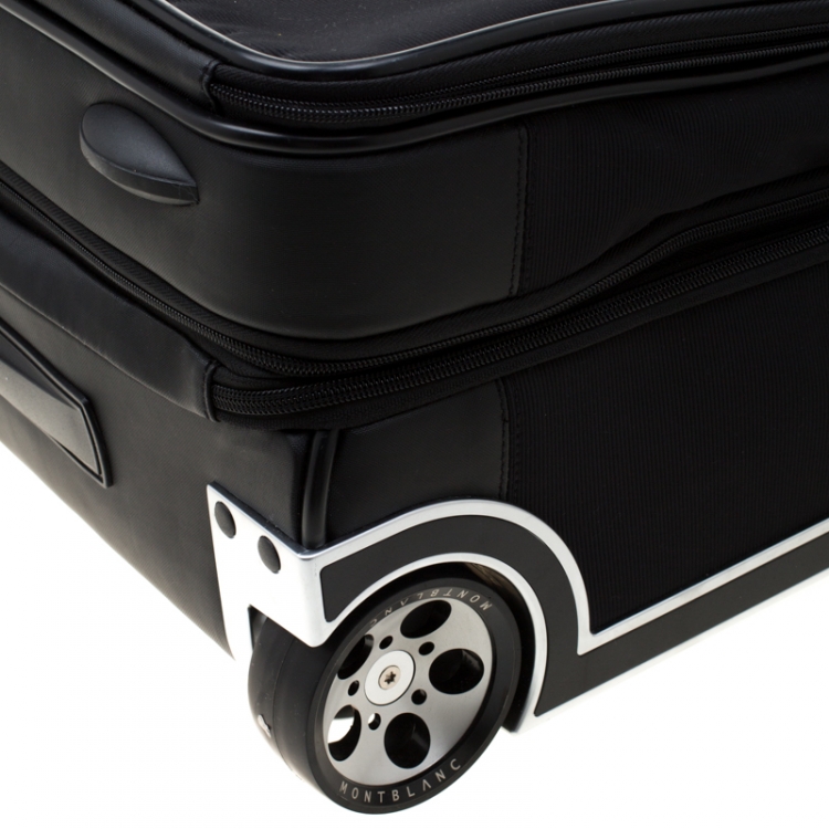 Pre Owned Montblanc Black Fabric and Leather Nightflight On Board Trolley