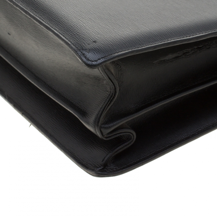 Pre Owned Montblanc Black Leather 4810 Westside Single Gusset Briefcase 