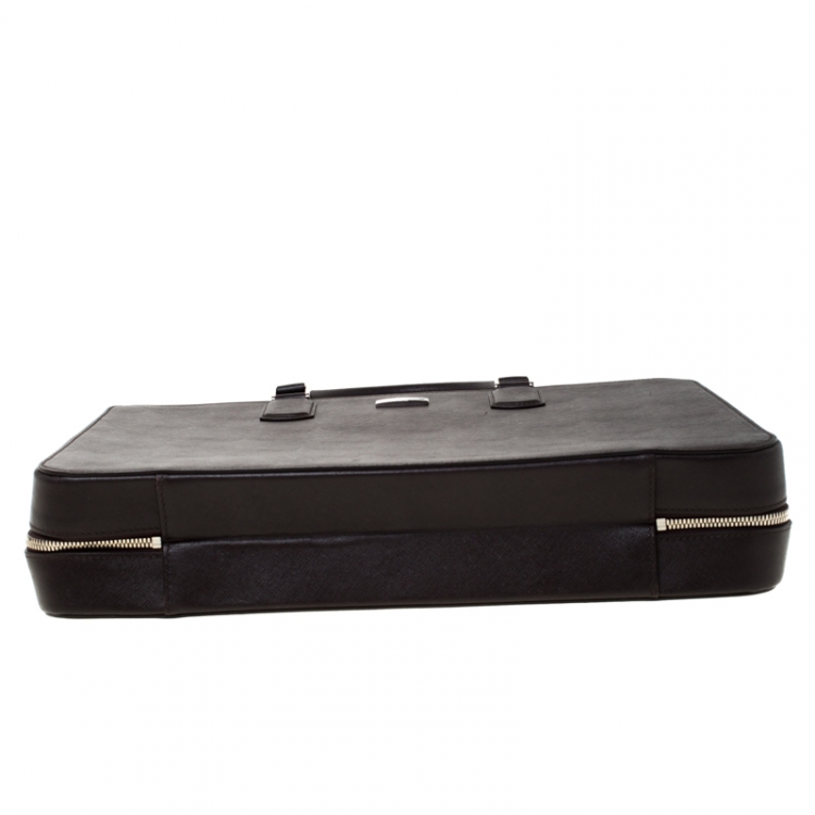 Pre Owned Montblanc Dark Brown Leather Briefcase 