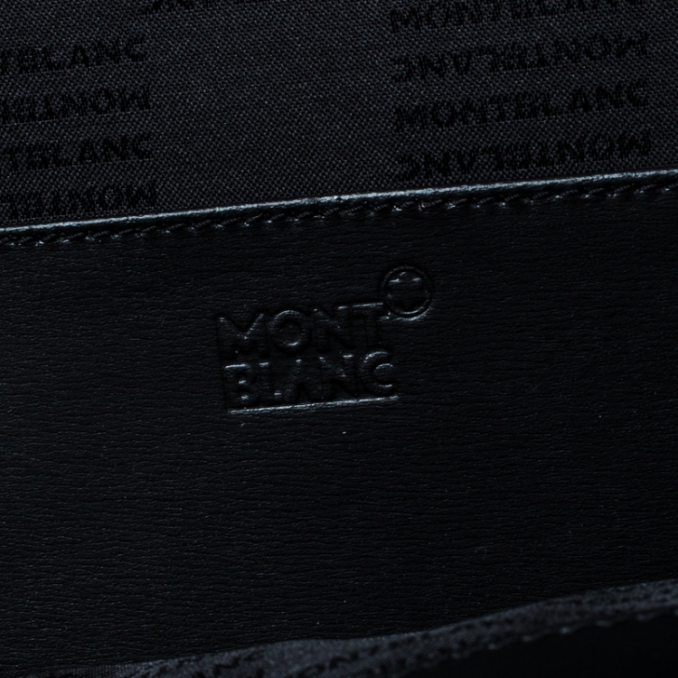 Pre Owned Montblanc Black Fabric and Leather Nightflight Trolley On-board Travel Bag
