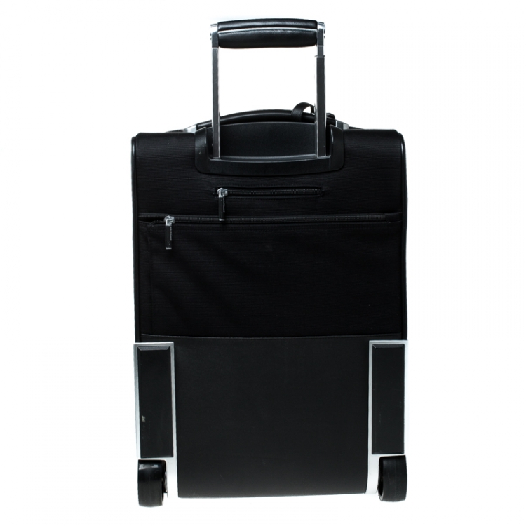 Pre Owned Montblanc Black Fabric and Leather Nightflight Trolley On-board Travel Bag