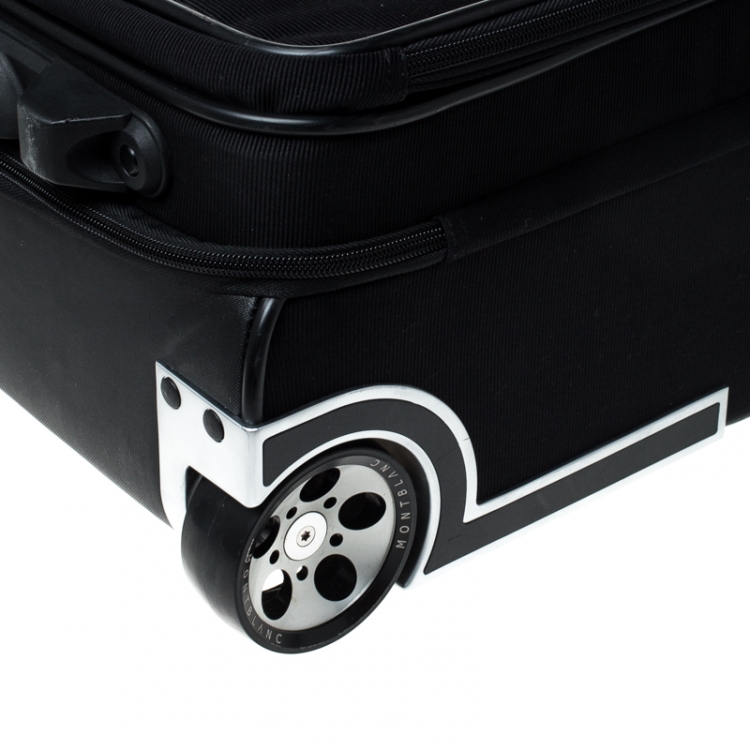 Pre Owned Montblanc Black Fabric and Leather Nightflight Trolley On-board Travel Bag